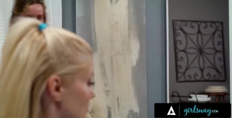 Hot blonde chick has a passionate lesbian sex with her stepmom