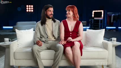 Pale redhead swallows BBC cum before cuckold punishes her